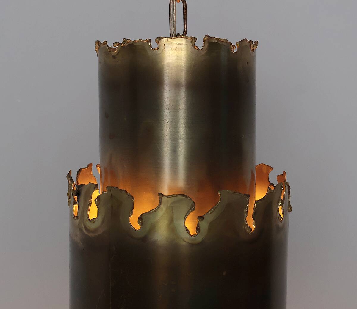 Set of 2 vintage Holm Sorensen brass pendant lamps 6400