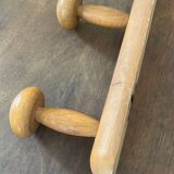 Wooden coat rack with 5 hooks circa 1960