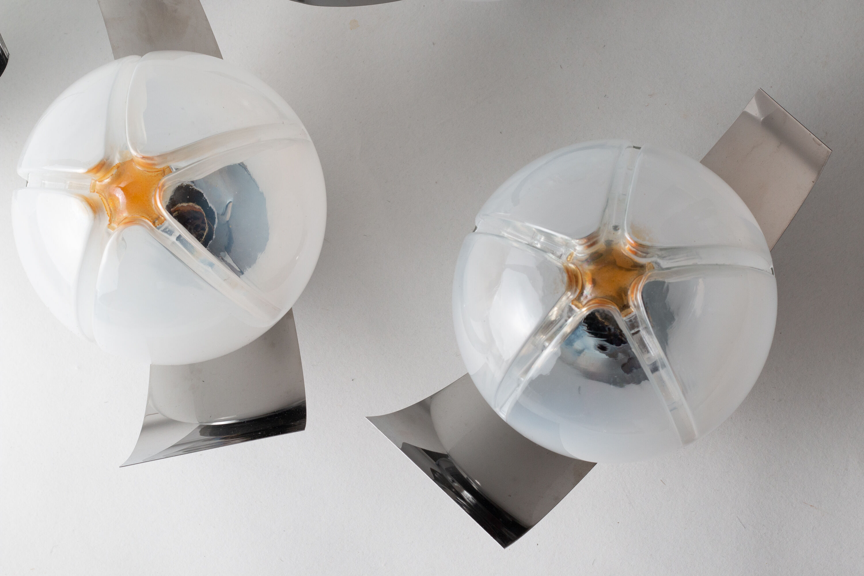 4 Mazzega Murano wall lamps vintage 1960s