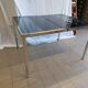 Table vintage extensible verre teinté et chrome Milo Baughman - Années 70