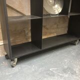 Large Landscape Library Artisanal Steel on Industrial Wheels