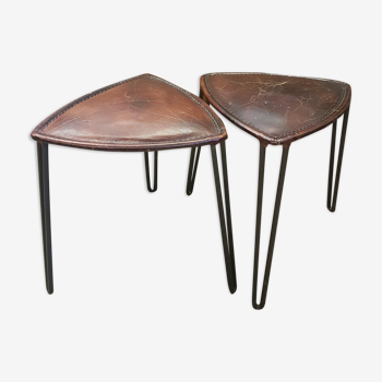 Duo de tabourets trépieds