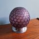 Art Deco ceiling light in frosted honeycomb glass, aubergine colour, 1930.
