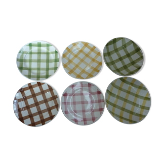Lot of 6 plates mill of wolves model tablecloth