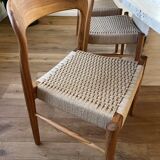 6 chaises de bistrot en teck et corde