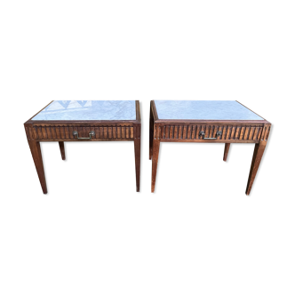 Pair of Louis XVI style bedside tables