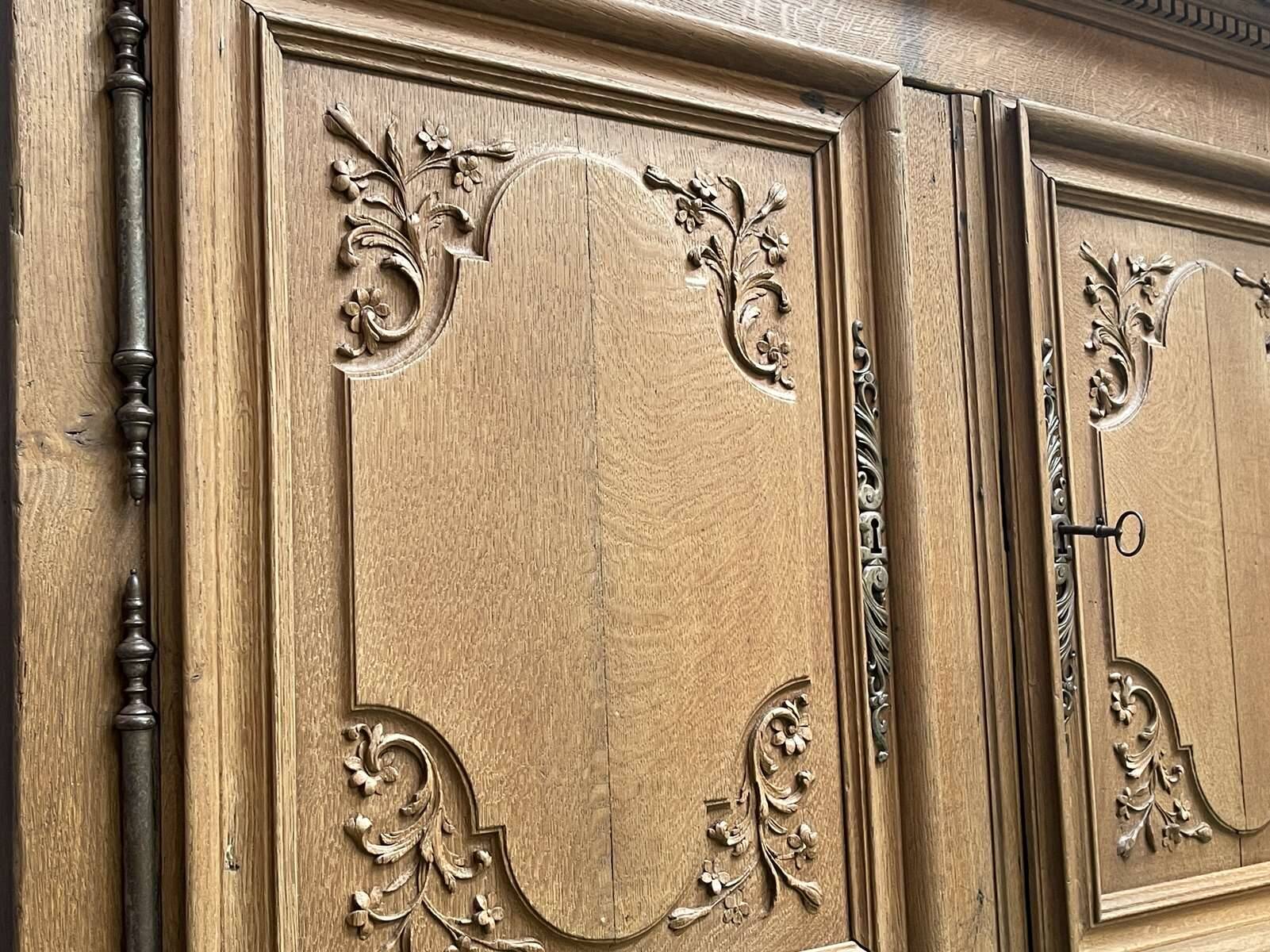 18th-century oak four-door sideboard