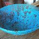 Vintage flat salad bowl Fat lava ceramic called eruptive