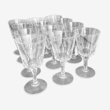 12 cut crystal wine glasses, 1970