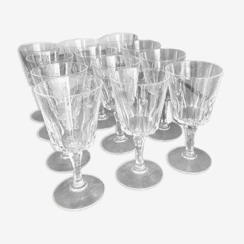 12 verres vin cristal taillé, 1970