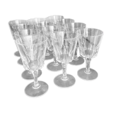 12 cut crystal wine glasses, 1970