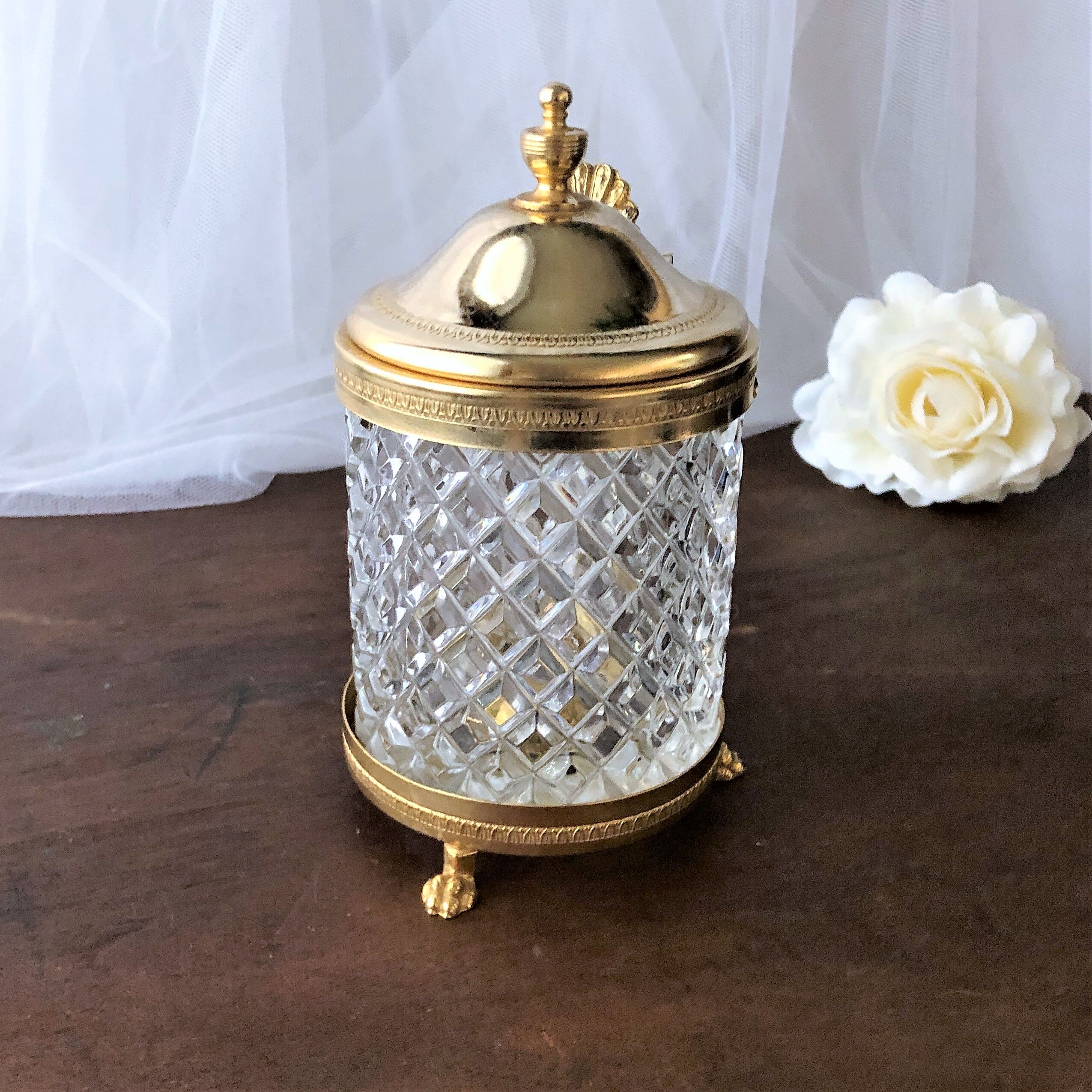 Candy box glass and brass