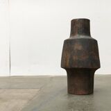 Brutalist ceramic vase in German mid-century style by Gerhard Liebenthron, 1969.