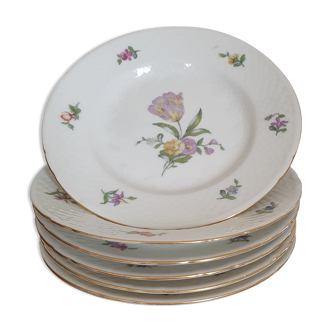 Bing and Grondahl "Saxon Flowers" set of 6 bread sitets