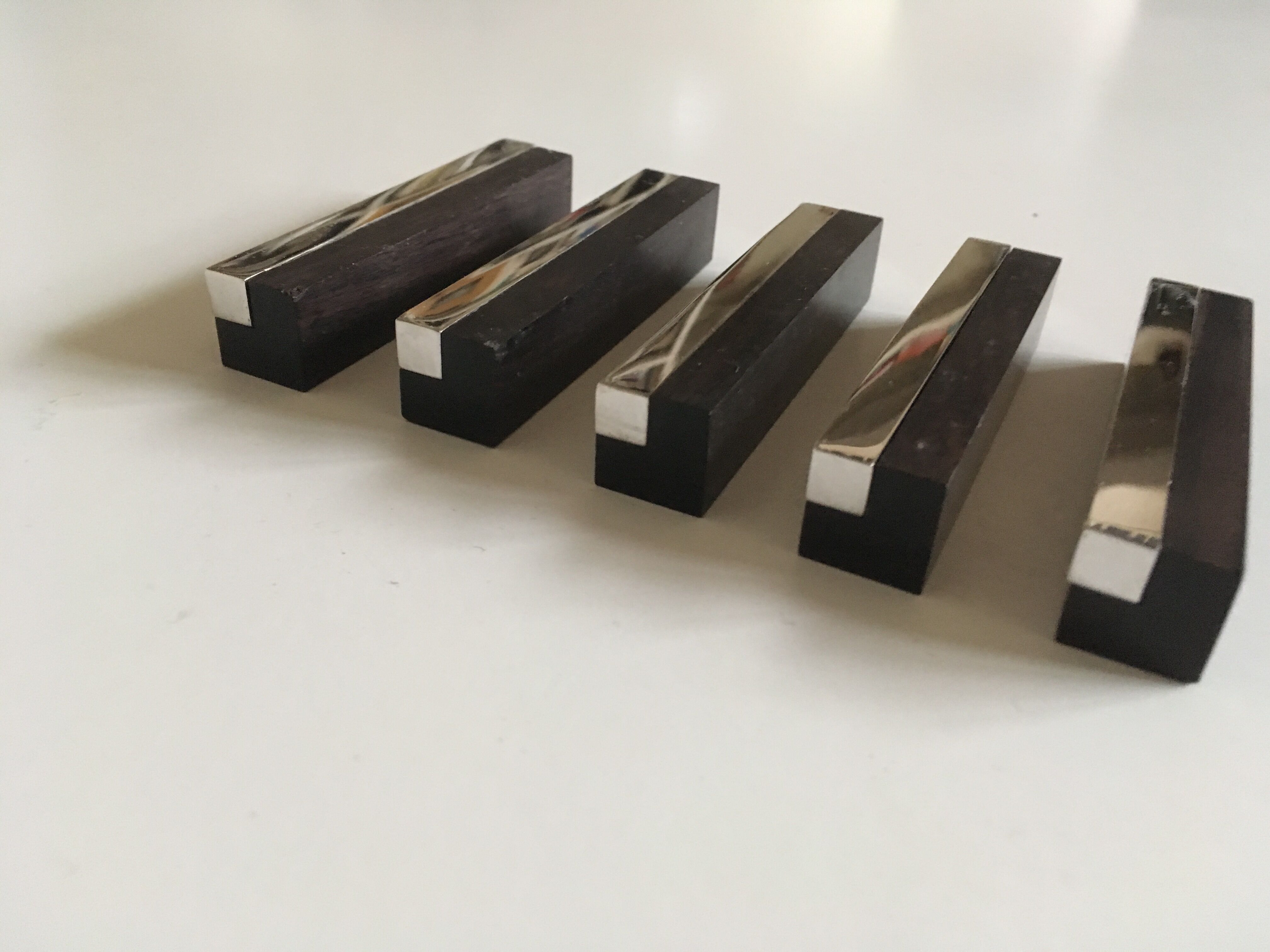 70s mozambique ebony and chrome steel door set