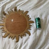Vintage 1960s sunburst gold resin witch mirror - 49 cm