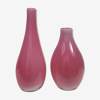 Duo of murano glass vases