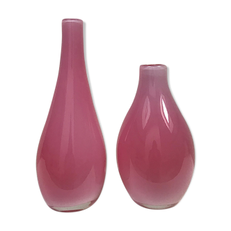 Duo of murano glass vases