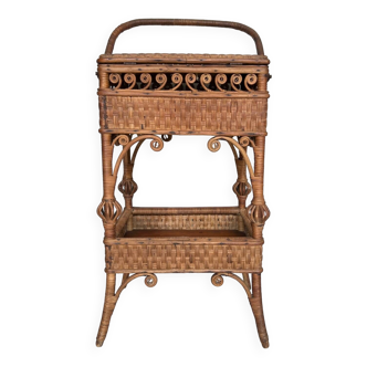 19th century rattan worker, sewing table