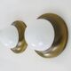 Pair of Space age wall lights made in Austria, Opaline gold metal. UFO