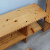 Ideal Form vintage modular bookcase natural larch wood 1970s