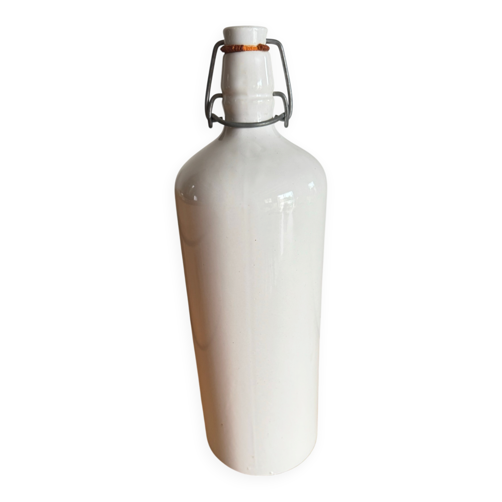 Old white ceramic bottle