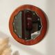 Vintage round teak mirror from the 1960s.