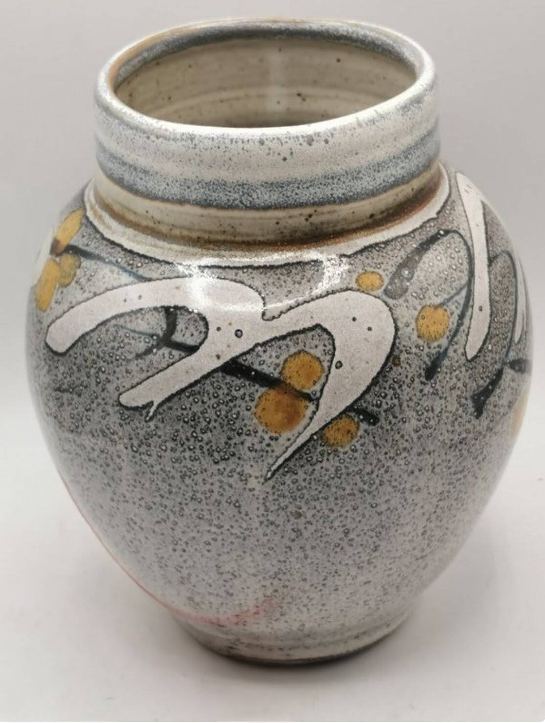 Glazed ceramic vase signed