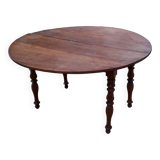 Louis Philippe table in walnut + extensions