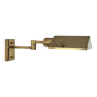 Applique vintage orientable, laiton massif, France 1970