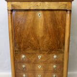 Empire secretary desk in walnut with black marble top