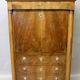 Empire secretary desk in walnut with black marble top