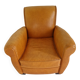 Vintage cognac leather club chair – natural patina – 1970s style