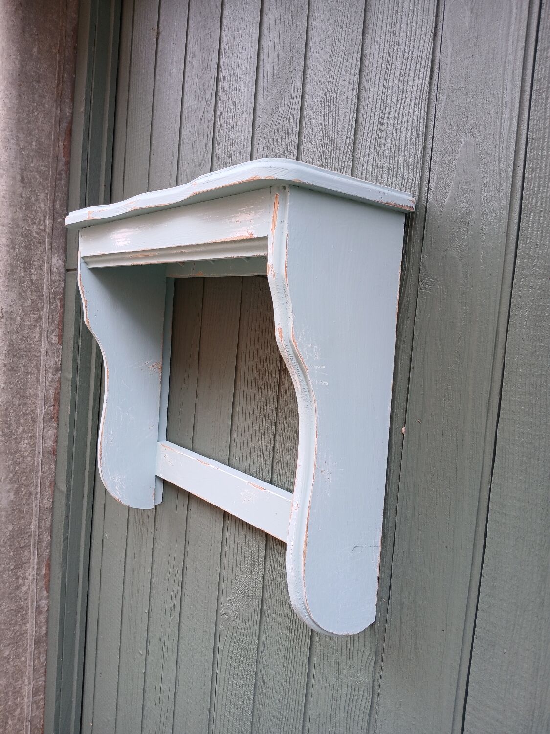 Revamped antique wall shelf