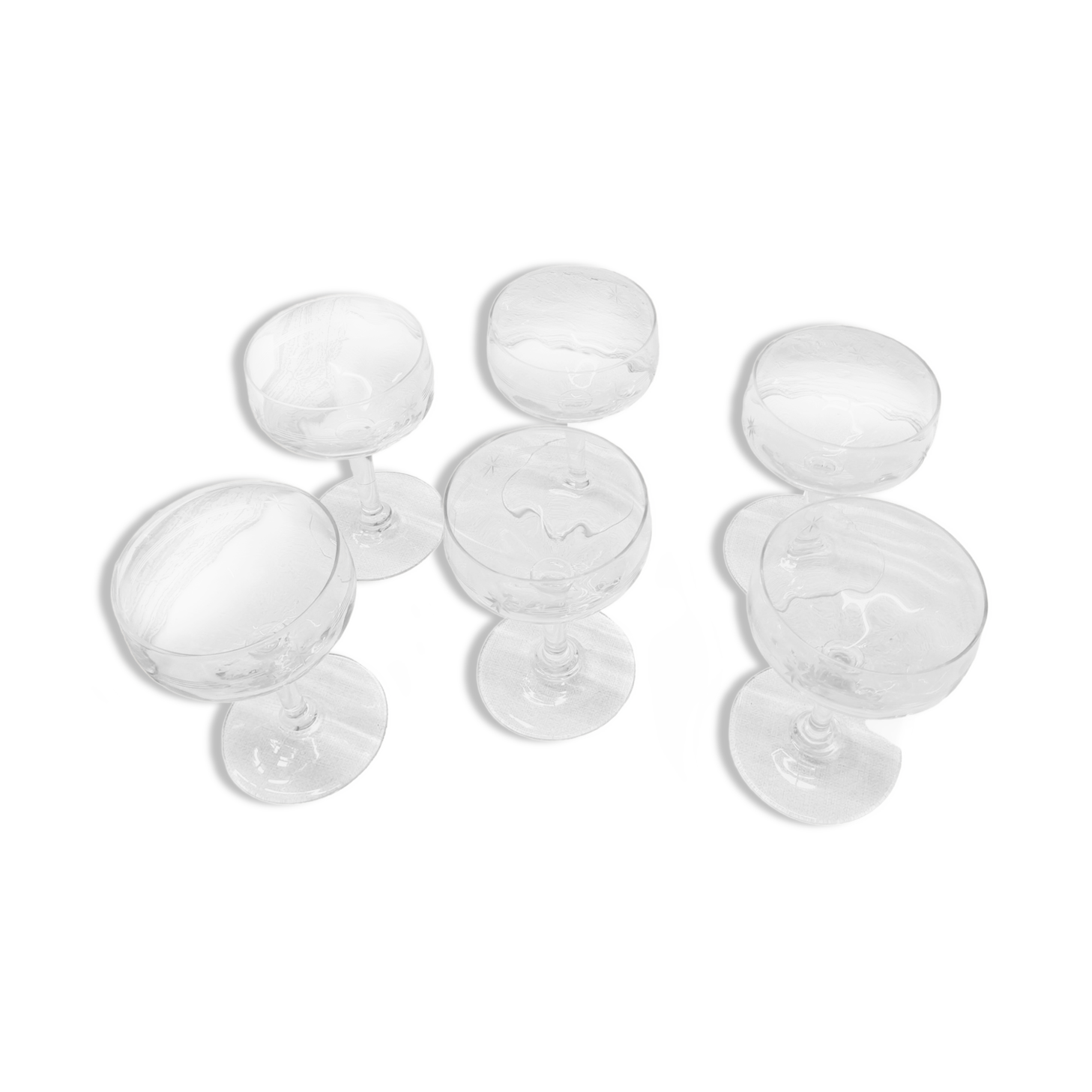 Set of 6 star wine glasses