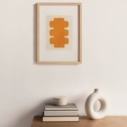 Peinture sur papier "NUX" jaune safran signée Eawy