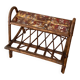 Rattan magazine rack, shelf with ceramic tiles R. Capron