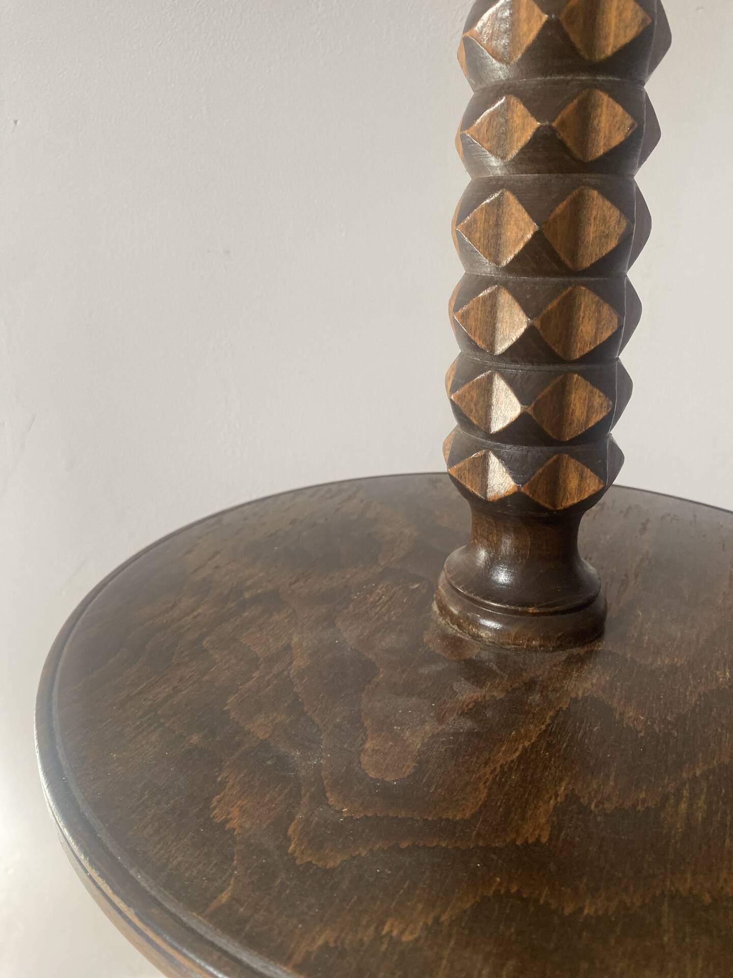 Charles Dudouyt solid oak reading lamp
