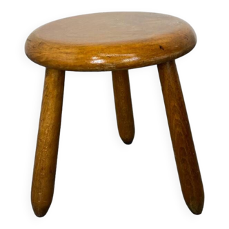 Small Mid-Century Modernist Round Oak Side Table b, 1950s