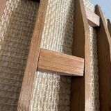 Scandinavian pendant light from the 1960s, made of wood and fabric