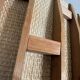 Scandinavian pendant light from the 1960s, made of wood and fabric