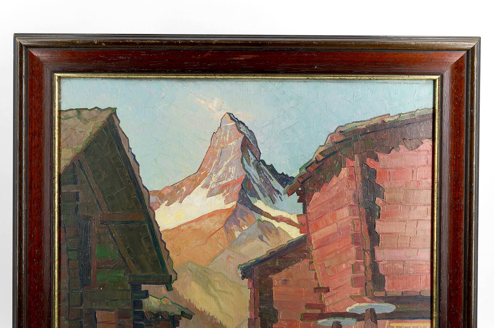 Swiss landscape view, "Findeln mit Matterhorn", Fr. WIPPERMAN, 1937