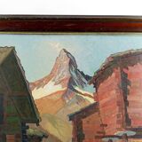 Vue de paysage Suisse,"Findeln mit Matterhorn", Fr. WIPPERMAN, 1937