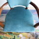 Paire de fauteuils bridge art déco en velours bleu
