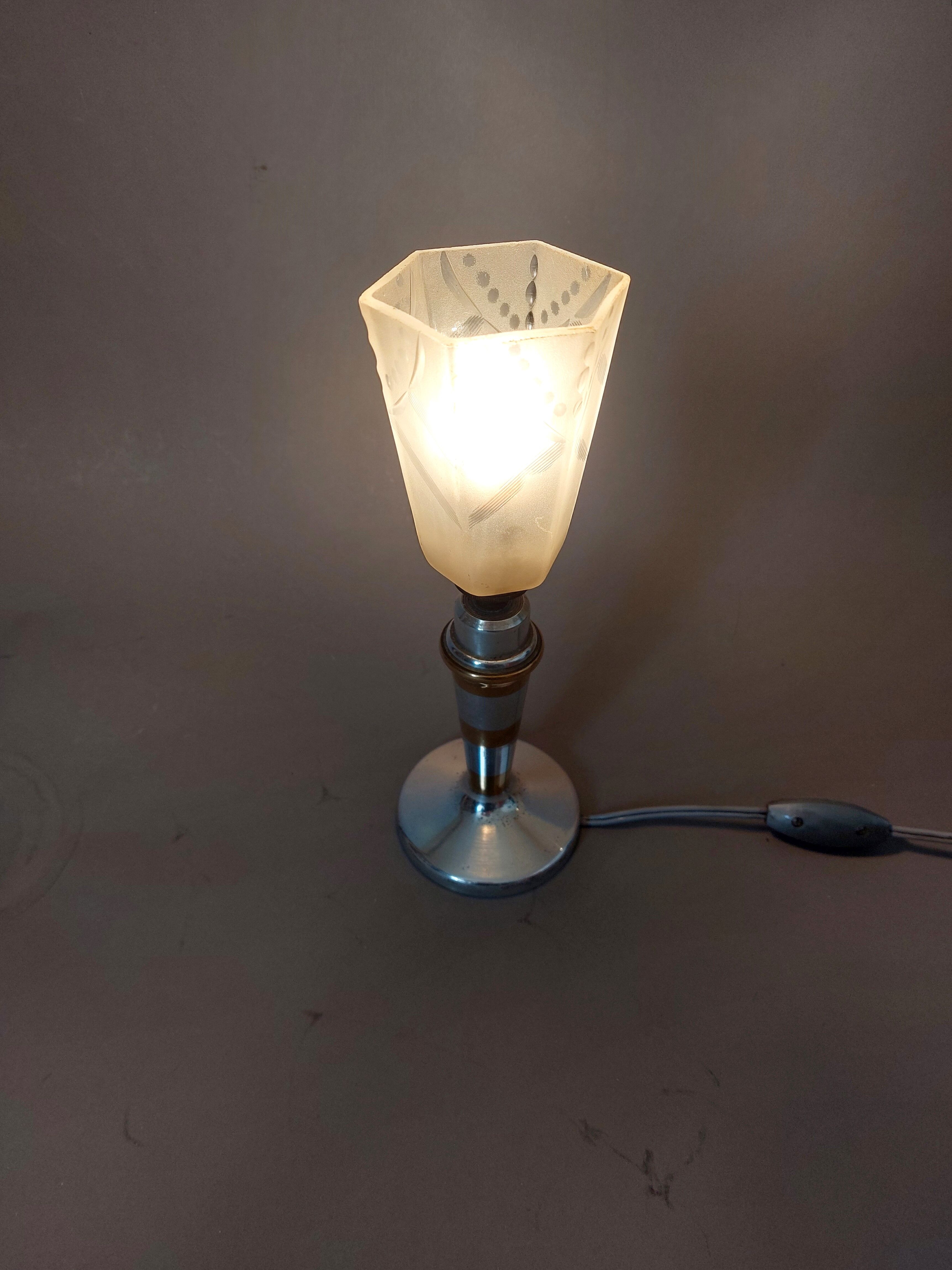 Bedside lamp in aluminum and brass 1930/1940