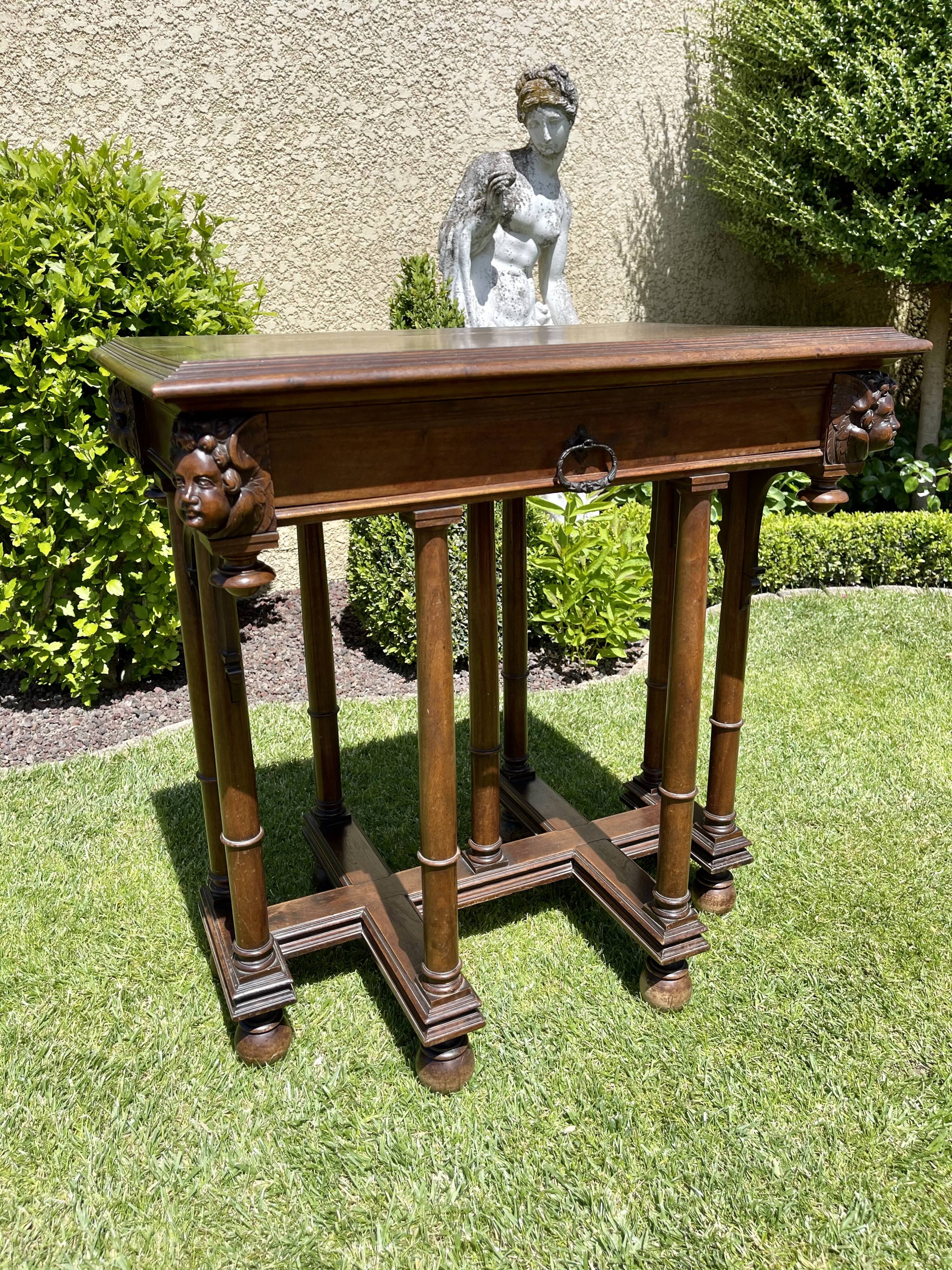 Walnut table renaissance style