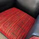 Set of 2 vintage black and red armchairs / armchairs / individual armchairs
