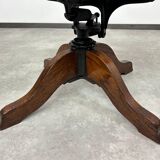 Swivel office chair in oak with a rattan seat.