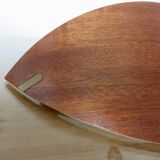 Pair of Scandinavian wall lights in bent wood with brass accents, 1980.