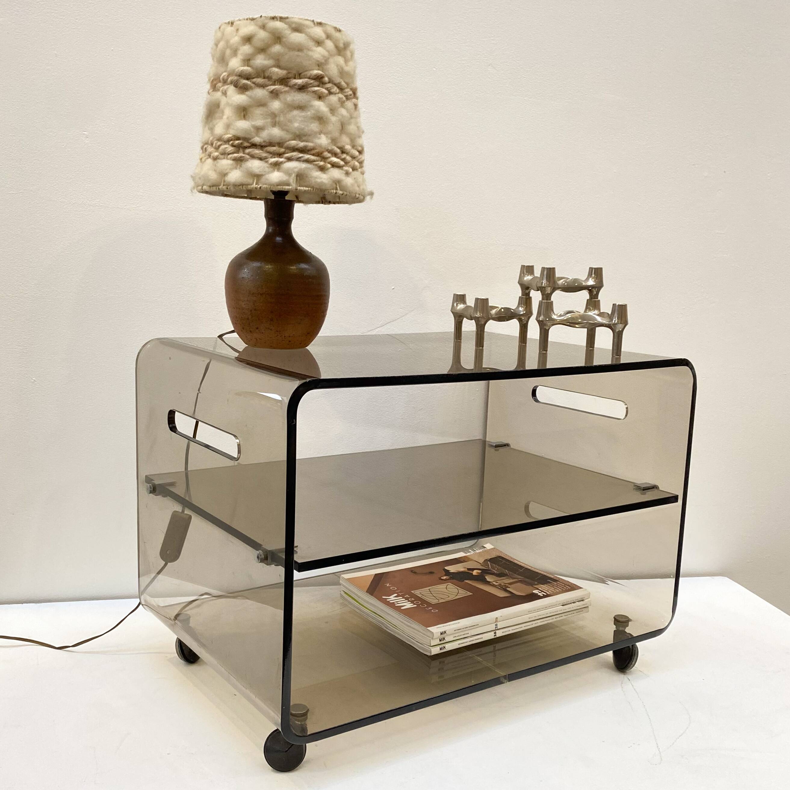 Roche Bobois smoked plexi coffee table